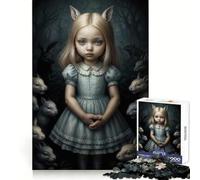 White Rabbit Haunted Forest Adults Puzzles 1000 Piece Jigsaws Strategic Think Mindful Escape Precise Fit Nice Gift (38x52cm)