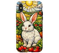 White Rabbit in a Colorful Garden on a Sunny Day Case for iPhone X/XS