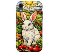 White Rabbit in a Colorful Garden on a Sunny Day Case for iPhone XR