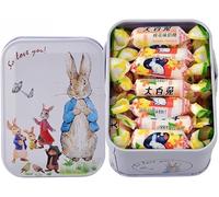 White rabbit original flavor milk candy, assorted flavor toffee, mixed fruit flavored gummies, Canned candy gift, instant sweet fudge snackt, Wedding sugar, Dim sum (Osmanthus,114g*2 cans)