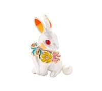 White Rabbit Shaped Alloy with Pearl Decoration Brooch | Sturdy Pin, Can be Connected to Fabric, Beautiful Design, Shining Look, Attractive Appearance