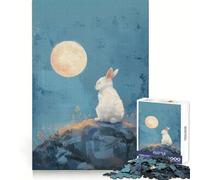 White Rabbit Under The Moon 1000 Pieces Jigsaw Puzzles for Teenagers Think Training Mindful Escape Defined Edges Seasonal Gift (38x52cm)