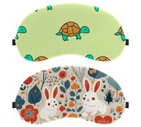 White Rabbit with Flower 2-Pack Light-Blocking, Soft, Breathable Sleeping Masks Blindfold Sleep Masks