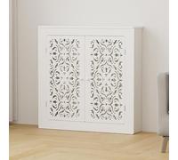 White Radiator Cover Modern Radiator Covers for Home with Top Shelf for Heater Floor Heating Manifold Access Panel Hollow Pattern(80x90x20cm/31x35x8in)