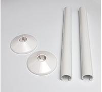 White Radiator Pipe Covers Greenedhouse SnapFit 2 Pack 200mm Long for 15mm Pipe Central Heating Clip On Covers Snappit