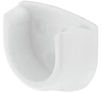 White Rail End Supports Brackets for use with Oval Wardrobe Rails Poles 20mm (100)