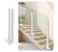 White Railing Kit for Indoor/Outdoor Use - Durable Metal Posts for Balustrades, Sleek Railing System, Easy Installation, Ideal for Homes & Businesses, Enhance Safety & Style