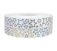 White & Rainbow Stars Ribbon 2m x 22mm Wide for Personalised Birthday Cake Decoration & Decorating Ideas for Present Gift Wrap Bows Toppers or Wrapping for Bags Box Balloon String Cards Art Craft