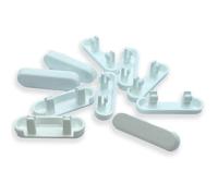 White RAL9010 Upvc Replacement Drainage Caps Weep Hole Drainage Covers uPVC Double Glazing Caps (Moudlings) - 10 Pack