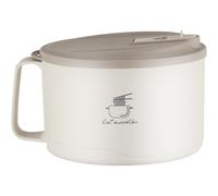 (White) Ramen Cooker,Stainless Steel Noodle Box - Filterable Design Lid & Handle 1100ml Phone Holder Dustproof for Udon, Miso, Thai, Or Pho Soup