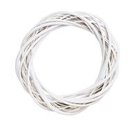 White Rattan Wreaths, 30 cm Christmas Rattan Vine Ring Natural Wreath Frame for DIY Craft Front Door Decor Wicker Spring Wreaths for Christmas Holiday Decor
