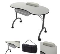 (White) RayGar Portable Foldable Mobile Nail Table Desk