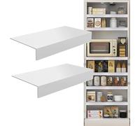 White Ready-to-use Shelf Cover, Customizable PVC Wire Rack Liner for Enhances Aaesthetic, Sturdy Kitchen Shelf Liner for Waterproof & Oil-resistant(2pcs,32x9x3inch/81x23x8cm)