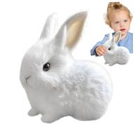 (White) Realistic Interactive Bunny, Stuffed Bunny Interactive Plush Figure Toy, Realistic Rabbit Electronic Pet for Boys Girls, Hopping, Twitching, Wiggling