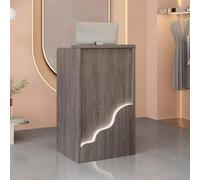 White Recept Desk with Der Slish Sto Solut for Salon Boutique Hotel & Office Space Saving Design for Efficient Room ment