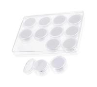 White Rectangle Acrylic Jewelry Presentation Case 12 Round Slots Sponge Cushion Protective Storage Loose Stone Coin Trinket Storage Foam Tray, フリーサイズ