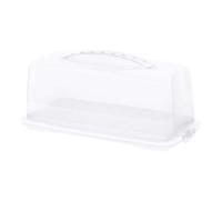 White Rectangular Cake Carrier With Lid 36x16.5x16.5 Cm EVA