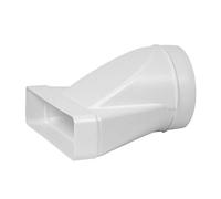 White Rectangular Channel - 200mm x 55mm - Transformer to 125mm - Round Duct Pipe/Hose.