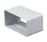 White Rectangular Channel Connector / 60mm x 204mm / Rigid Ducting Pipe Coupler/Lightweight PVC Plastic Connector