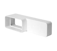 White Rectangular Channel Flat Reducer - 220mm x 55mm / 110mm x 55mm - Duct Connector/White Adaptor/Coupler