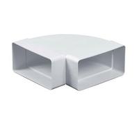 White Rectangular Channel Horizontal Elbow - 120mm x 60mm / 90 - Degree Ducting Bend