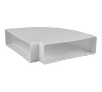 White Rectangular Channel Horizontal Elbow - 204mm x 60mm / 90 - Degree Ducting Bend