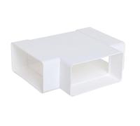 White Rectangular Channel T Piece / 60mm x 120mm / 3 Way Duct Adaptor/Tube Connector/Lightweight PVC Material