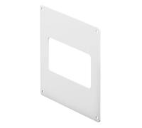 White Rectangular Channel Wall Plate - 55mm x 110mm - Ducting Pipe Rosette Cover Panel - Lightweight PVC Material.