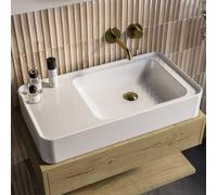 White Rectangular Countertop Basin 765mm - Logan