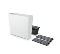 White rectangular flowerpot plant container planter pot modern Urbi Case T