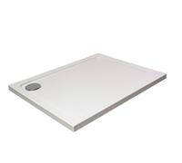 White Rectangular Stone Anti-Slip Shower Tray With Corner Waste Position - 1700 X 900mm - Balterley