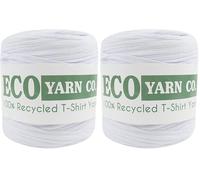 White Recycled Cotton Jersey T-Shirt Yarn, 120m (700g) (Pack of 2)
