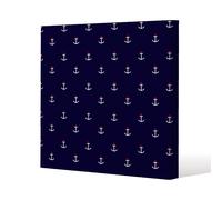 White & Red Anchors on Navy (Canvas Print) / 127 x 127 x 4cm Benjamin Tate Design Natural One Size