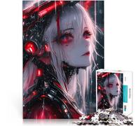 White Red Anime Ladyteenager Jigsaw Puzzles 1000 Pieces Challenging Game and Family Play deal as gifts for the whole family 38x26cm