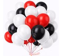 White Red Black Balloons 3 Color Combination 5 Inch Balloons Multicolour Latex Balloon for Birthday Wedding Party Mickey Mouse Theme Pary Decorations Supplies 50 Pack