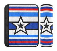 White Red Blue Stripe Star 2 pcs Seatbelt Cushion Stop seat Belt Cutting into Neck for Sedan forro para cinturon de seguridad