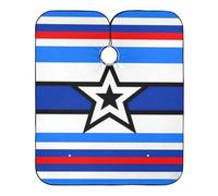 White red Blue Stripe Star Hair Coloring Cape with Adjustable Snap Closure, Essentials Styling Capes for Hair Salon capa para cortar Cabello 65" x 55"