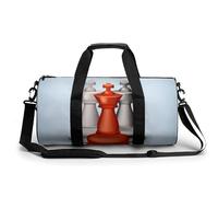 White Red Chess Sport Duffel Bag Gym Bag Weekend Overnight Bag for Travel Camping Hiking Beach 45x23x23cm