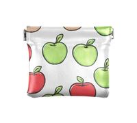 White Red Green Apples Squeeze Coin Purse Pouch Change Holder PU Leather Mini Wallet Coin Pocket for Women Girls Men