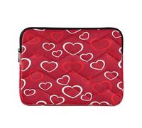 White Red Hearts Laptop Case, Slim Laptop Sleeves 15.6 Inch for Women Men