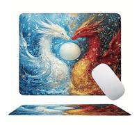 White Red Mouse Mat 40 x 30 cm Ultra Thin, with Stitched Edges Office Mouse Pad, Non-Slip Rubber Base, Waterproof & Washable, Home Desk Accessories, Aesthetic with Design Mousepad 400x300mm s0z-12