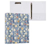 White Red Poppies 3 D-Ring Binder A4 1 Pack with 200 Sheet for Kids School Supplies Women Men Office