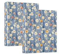 White Red Poppies 3 D-Ring Binder A4 2 Pack with 200 Sheet for Kids School Supplies Women Men Office