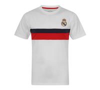 Real Madrid FC Official Gift Mens Poly T-Shirt White Red Stripe XL
