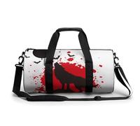 White Red Wolf Sport Duffel Bag Gym Bag Weekend Overnight Bag for Travel Camping Hiking Beach 45x23x23cm