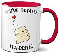 White Red You Are Totally Tea-Riffic Funny 11 oz Mug Valentine Day Print Gift Cup