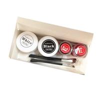 + White + Redness Face Body Paint Set with Brush Face Paints Set for Clown Devil Vampires Skeleton Cosplay Makeup White Black Red Body Paint