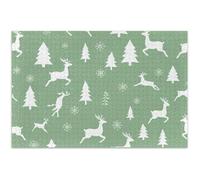 White Reindeer Green Jigsaw 500 Piece Puzzles Adults White Elephant Gifts Funny Landscape Puzzle Artwork Animal Print, 20.5x14.9 Inch
