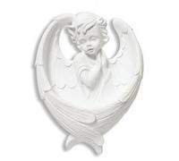 White Resin Guardian Angel Holy Water Font Religious Gift