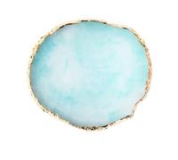 White Resin Nail Art Palette - Gilded Edge Nail Gel Mixing & Color Display Board (Blue)